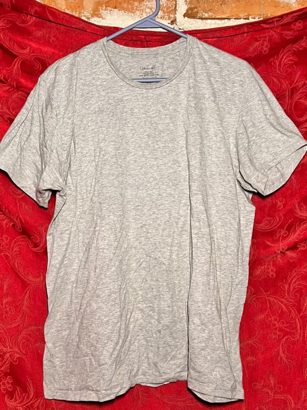 Calvin Klein Heather Gray Crewneck Short Sleeve T-Shirt Basic Tee